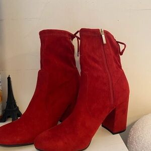 Elegant Red Heeled Boots